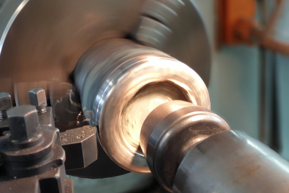 gray metal lathe machine